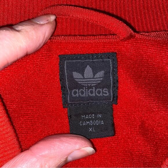 2006 Adidas Classic Red 3 Stripe Run DMC Zip Front Track Jacket Mens XL EUC - Picture 6 of 13